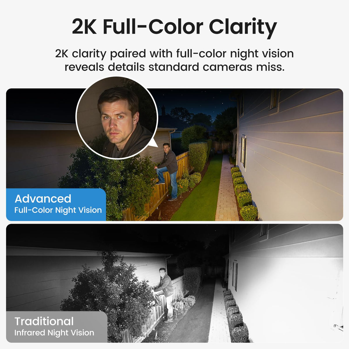 AOSU 2K Solar Wireless Outdoor Security Cameras (2 Pack)