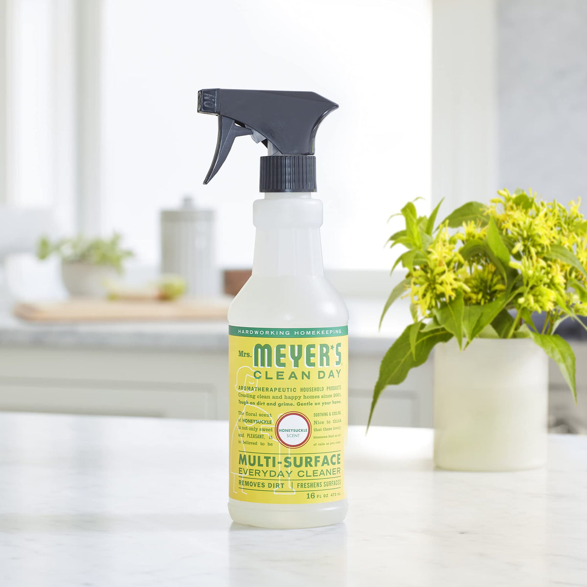 Mrs. Meyer's Multi-Surface Cleaner, Honeysuckle, 473 mL, 4 Pack