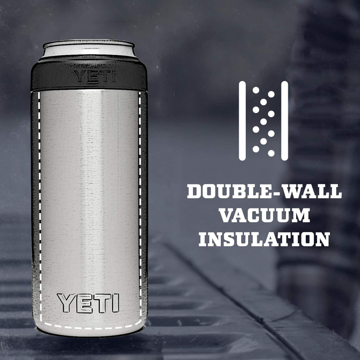 YETI Rambler Slim Colster Can Insulator, Seafoam