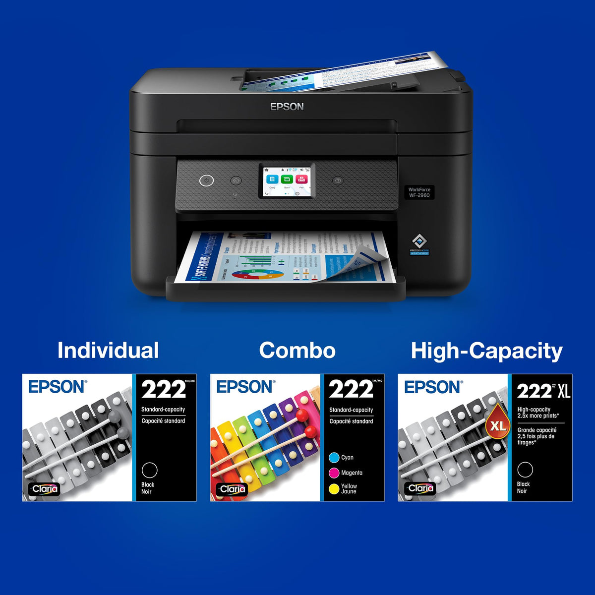 Epson 222 Genuine Ink Combo Pack, Black and Colour, T222120-BCS