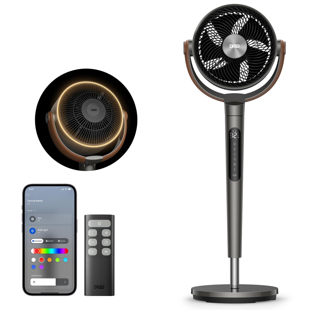DREO Smart Fan For Bedroom, Standing Fans for Home