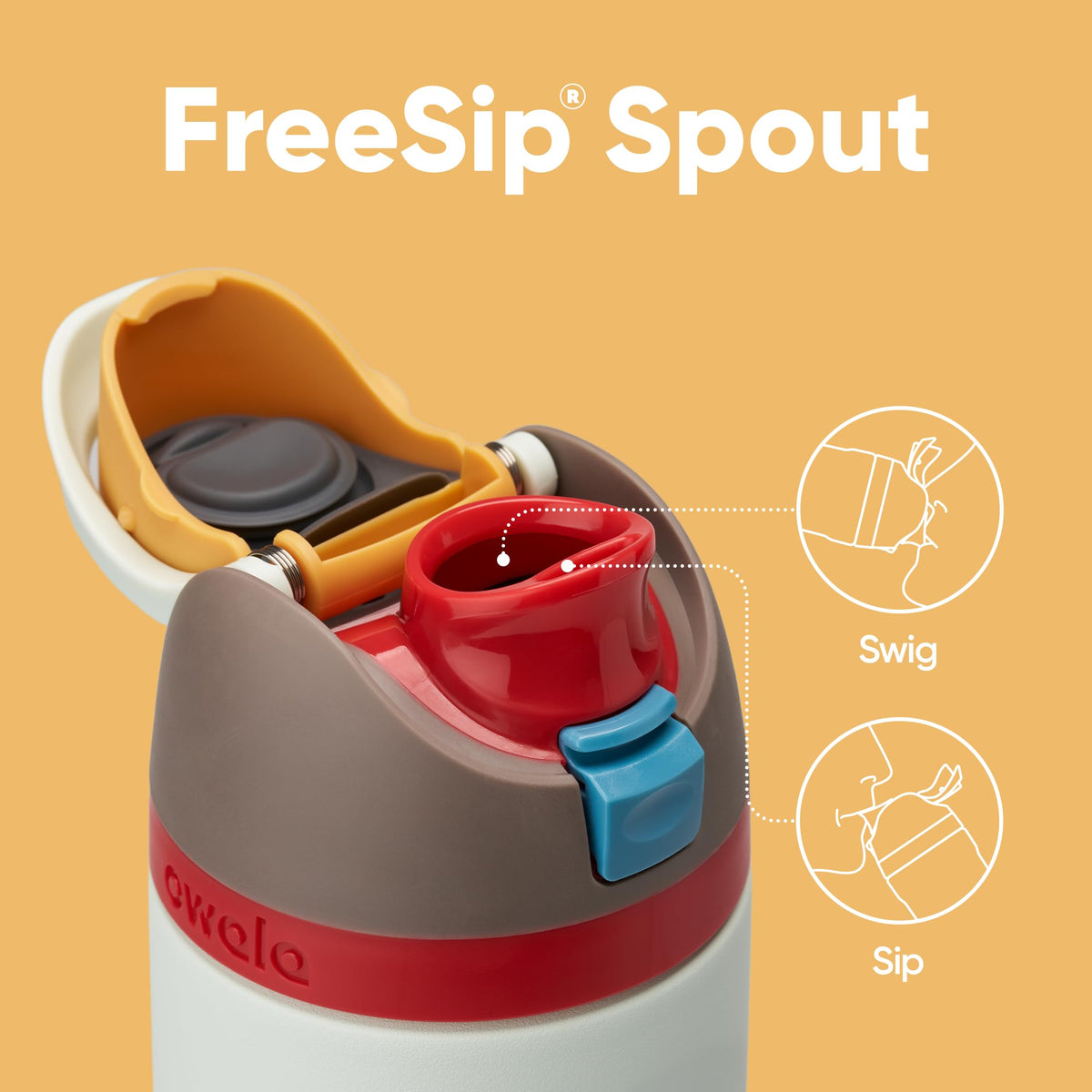 Owala FreeSip Stainless Steel Water Bottle, 24 oz, Boneyard