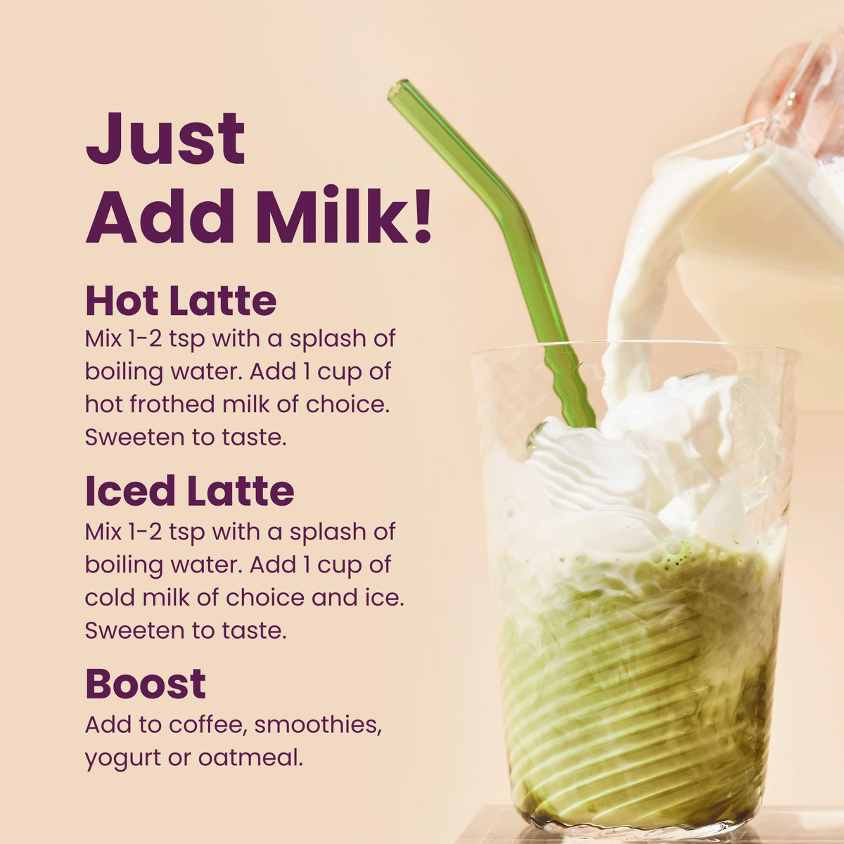 Blume Matcha Coconut Superfood Latte Mix, 25 Servings