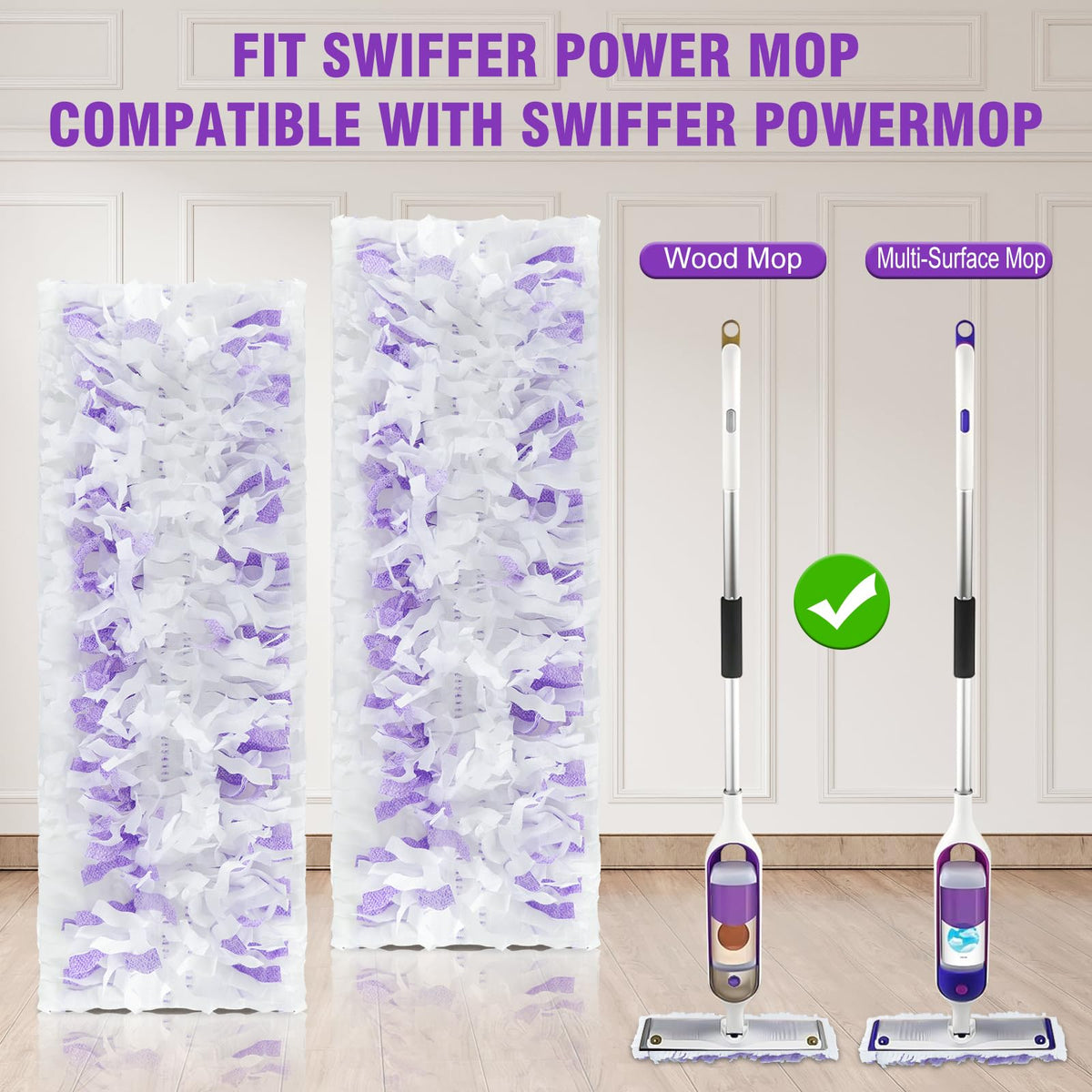 Disposable Mop Pads for Swiffer Power Mop, 30 Pack