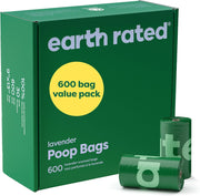 Earth Rated Dog Poop Bags, Lavender Scented, 600 Count Refill Rolls