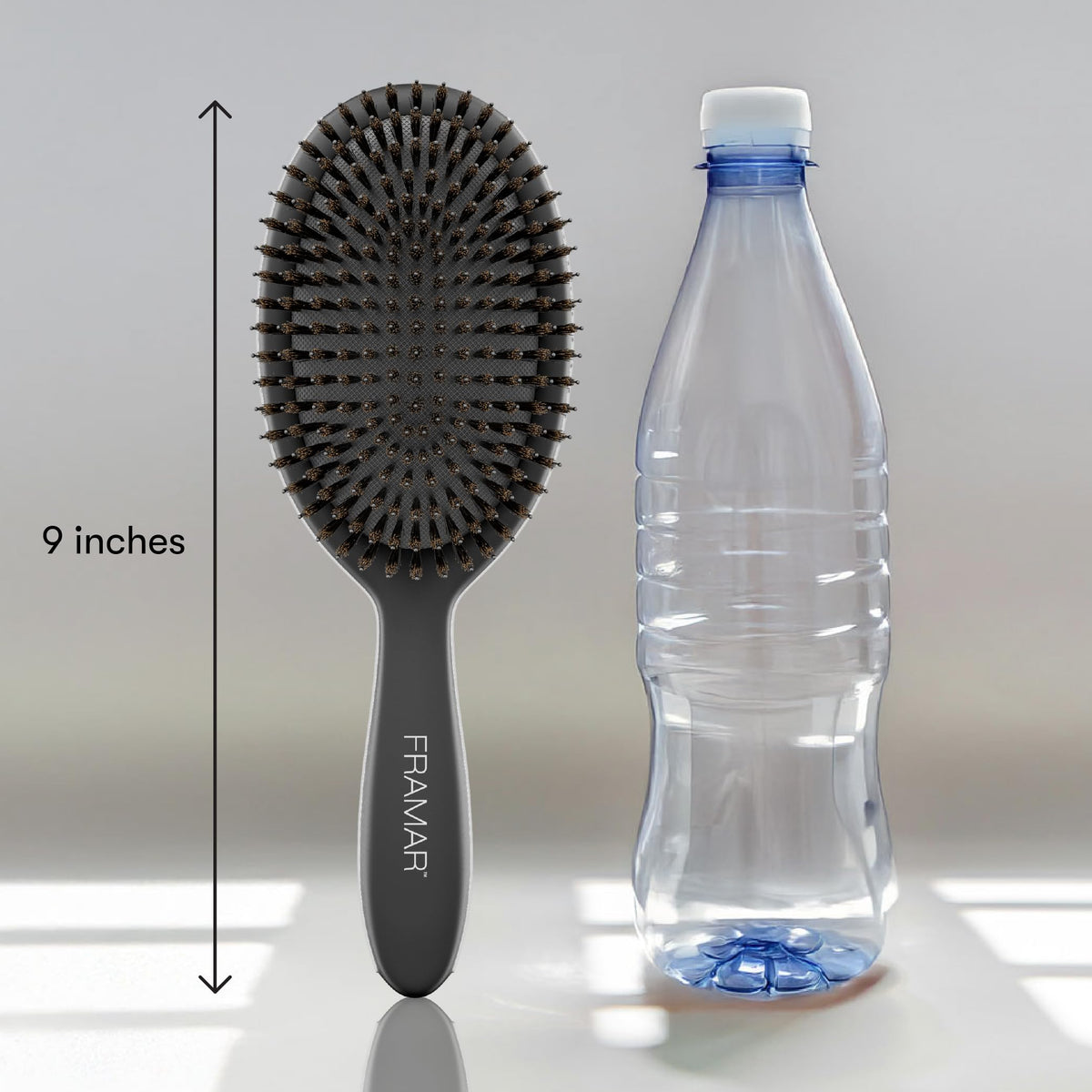 FRAMAR Boar Bristle Hair Brush, Black