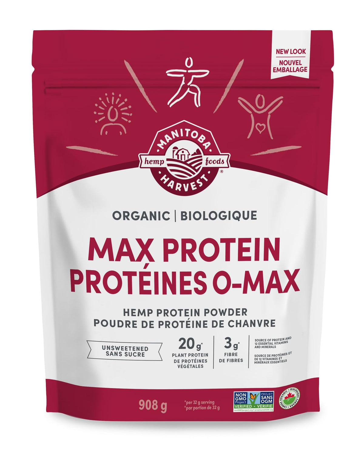 Manitoba Harvest Hemp Yeah! Organic Max Protein, Unsweetened, 908g