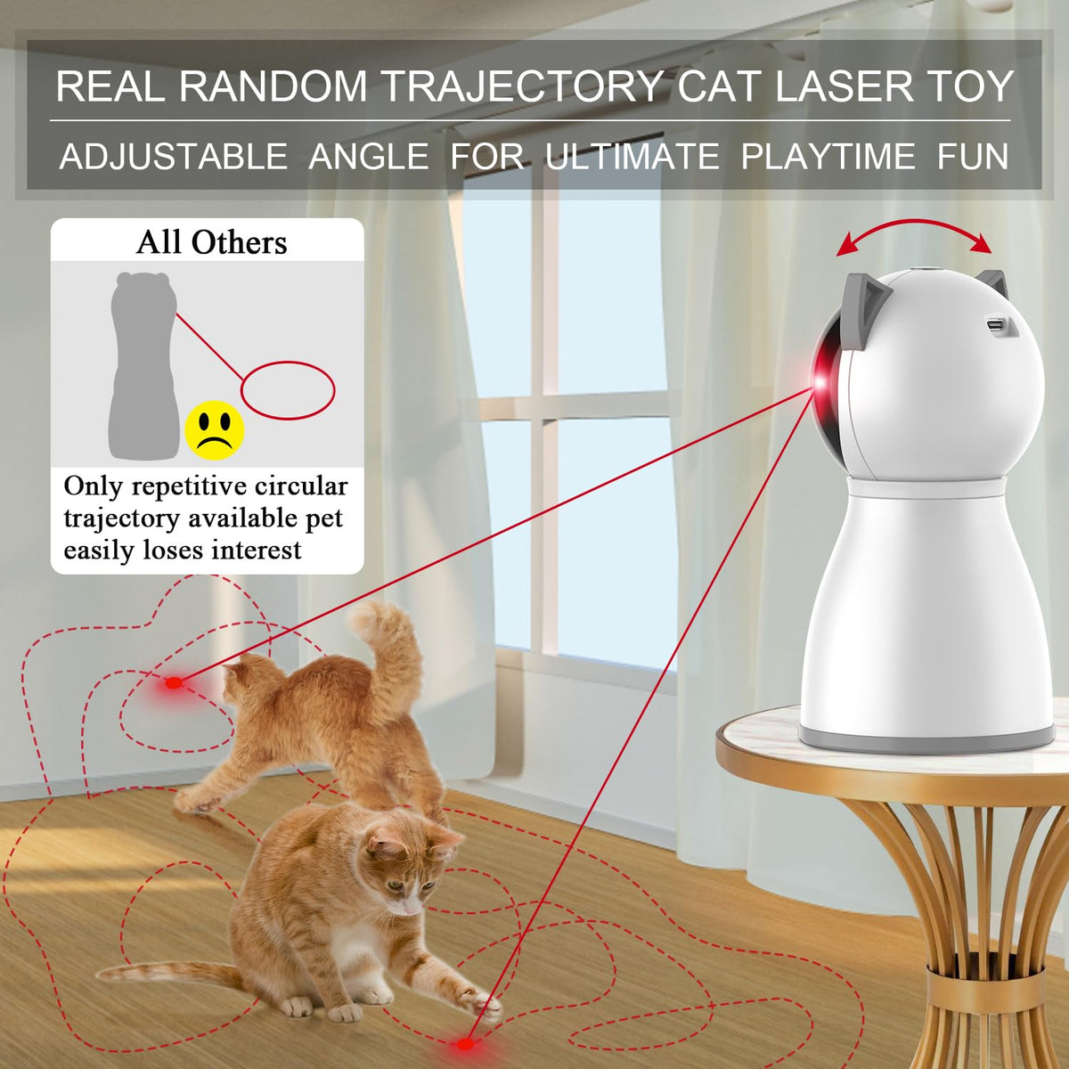 YVE LIFE Automatic Laser Cat Toy, Rechargeable