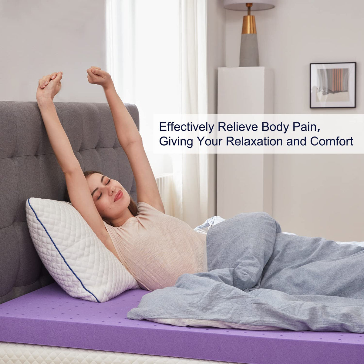 SINWEEK 2" Gel Memory Foam Mattress Topper, Twin
