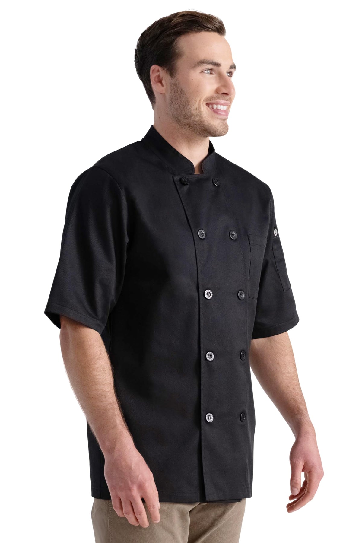 Chef Works Unisex Volnay Chef Coat, Black, Medium