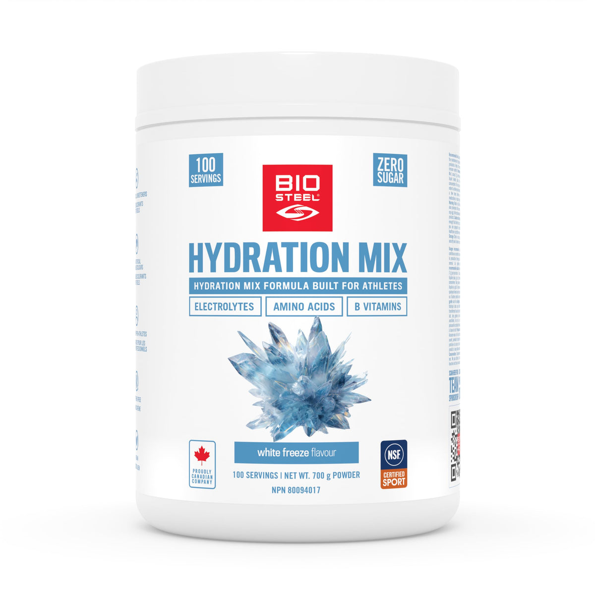 BioSteel Hydration Mix, White Freeze, 100 Servings