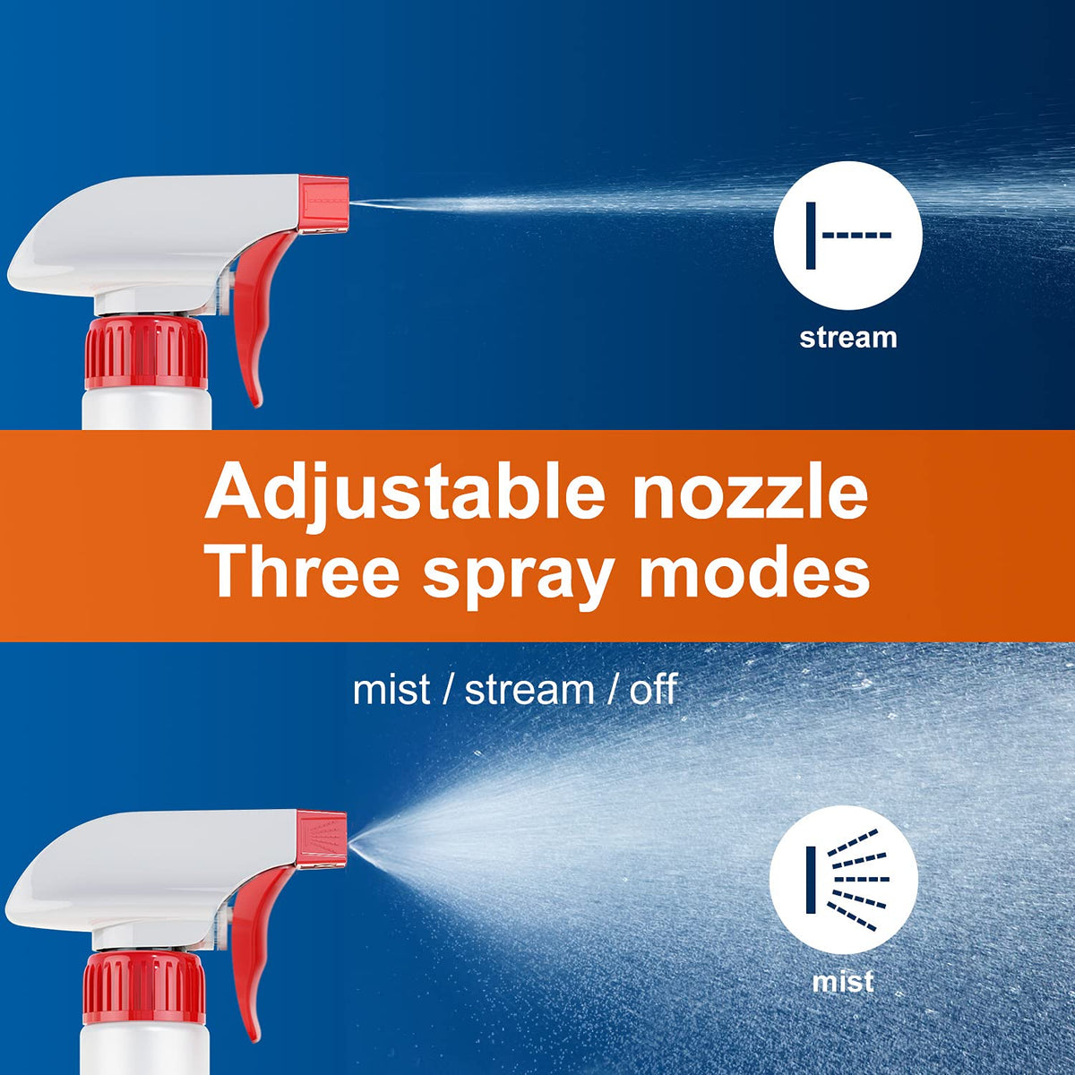 Veco Spray Bottles with Adjustable Nozzle, 16 oz, 5 Pack