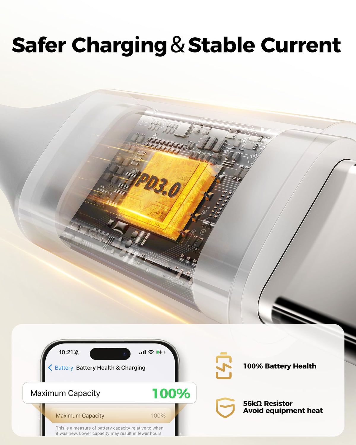 Silkland 60W USB C to USB C Cable, 6.6ft+3.3ft+1.6ft, 3 Pack