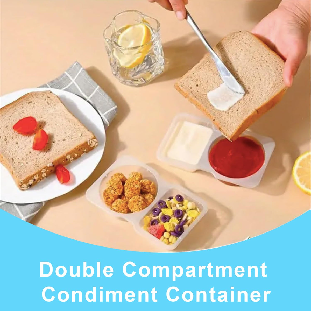 Pure Future Two-Compartment Snack Containers, 20-Pack