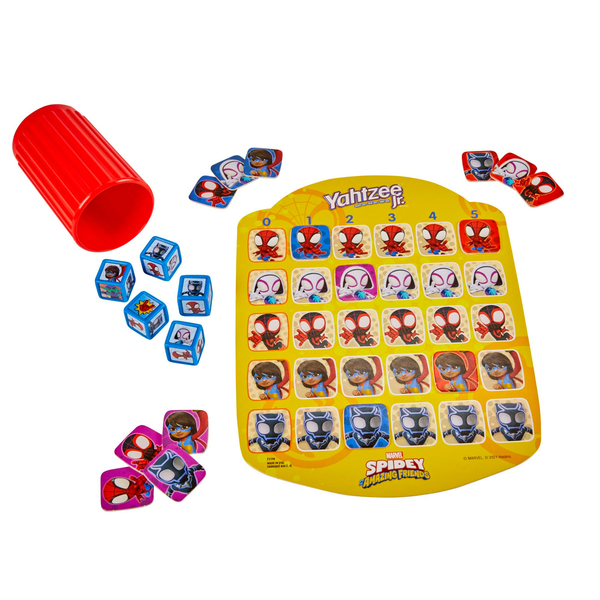 Hasbro Yahtzee Jr. Marvel Spidey and His Amazing Friends Edition