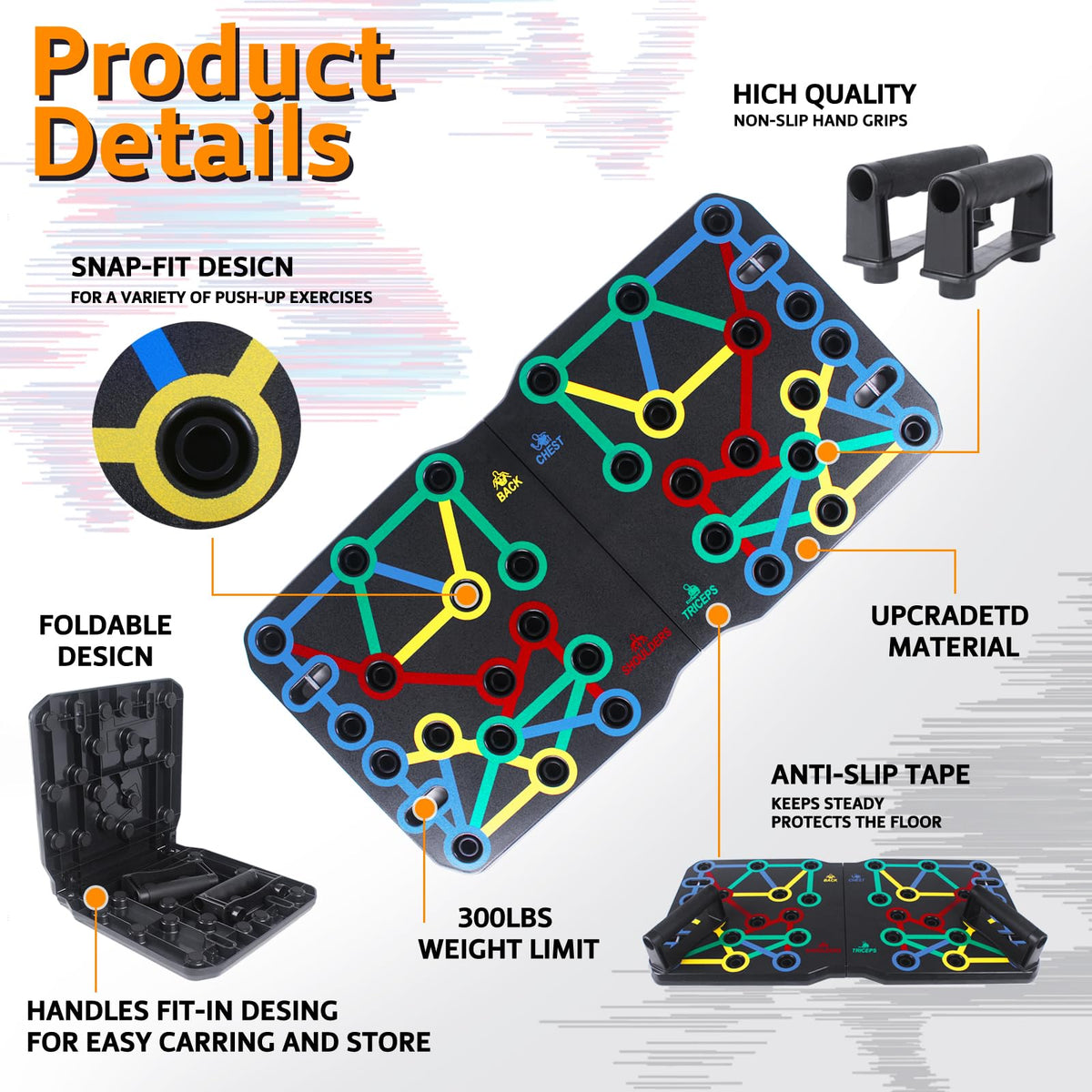 AERLANG Foldable Multi-Function Push Up Board