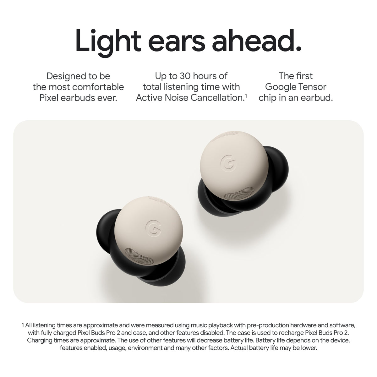 Google Pixel Buds Pro 2 Noise Canceling Earbuds, Porcelain