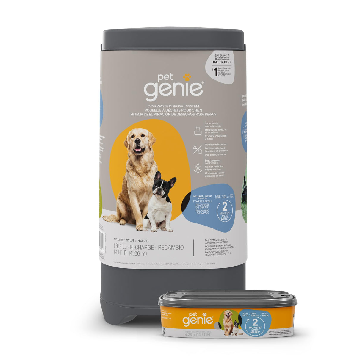 Pet Genie Dog Waste Disposal System with Starter Refill