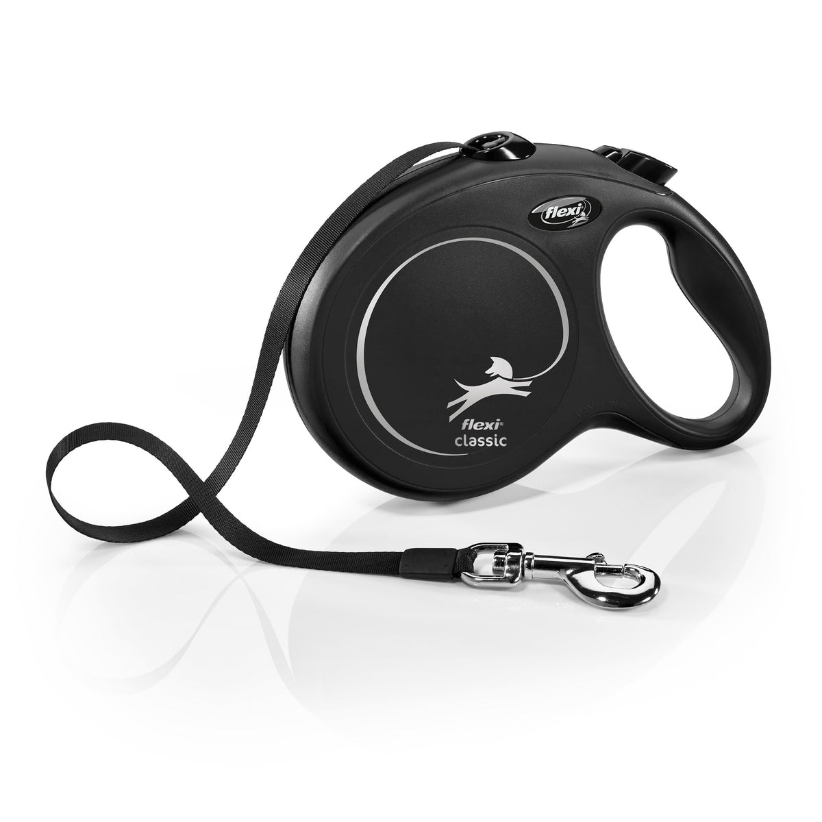 Flexi New Classic Retractable Dog Leash, 26 ft, Large, Black