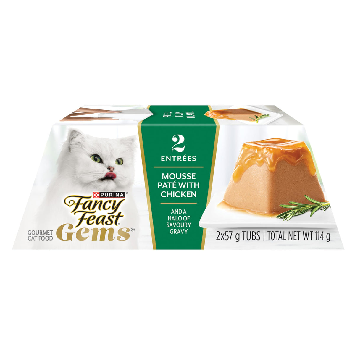 Fancy Feast Gems Mousse Pâté Chicken Wet Cat Food, 57g, 2 Pack x 8