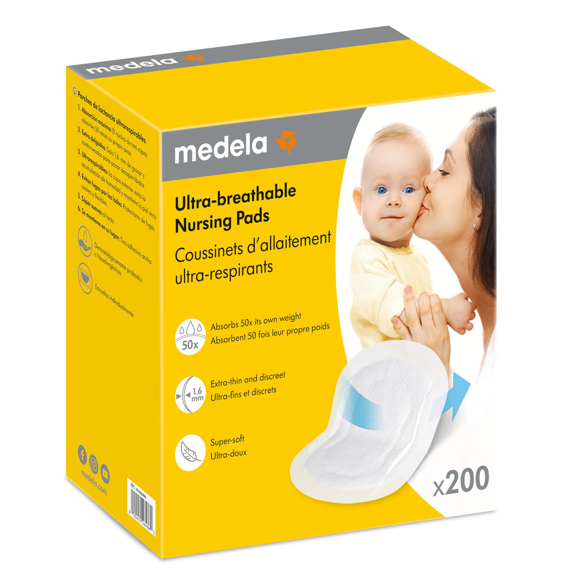 Medela Ultra-Breathable Nursing Pads, 200 Count