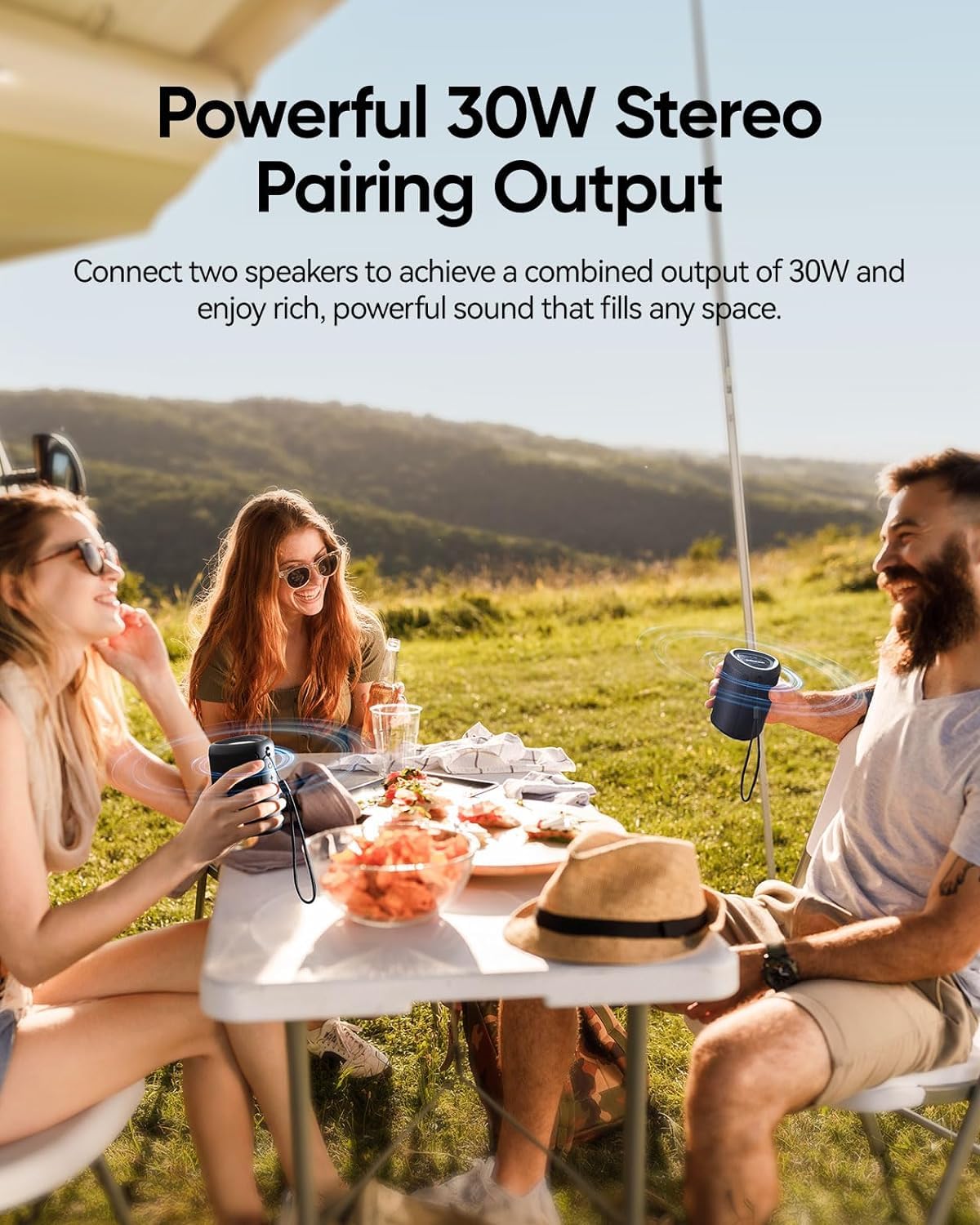 Portable Waterproof Bluetooth 5.3 Speaker with Lights