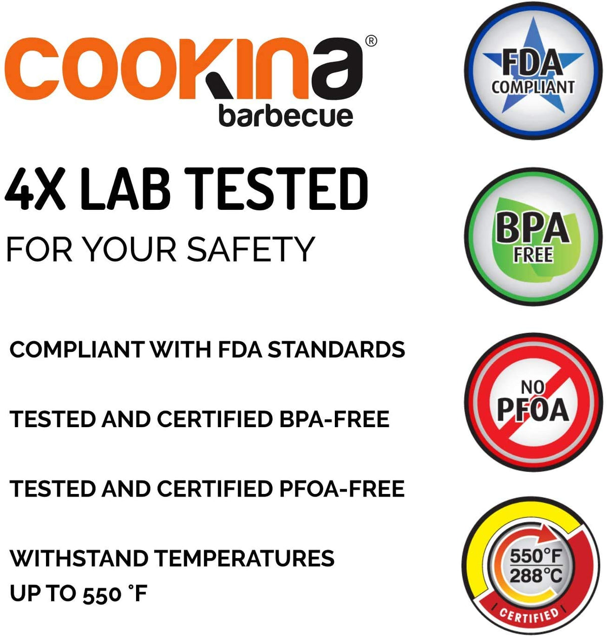 Cookina BBQ Reusable Grill Mat, 2 Pack