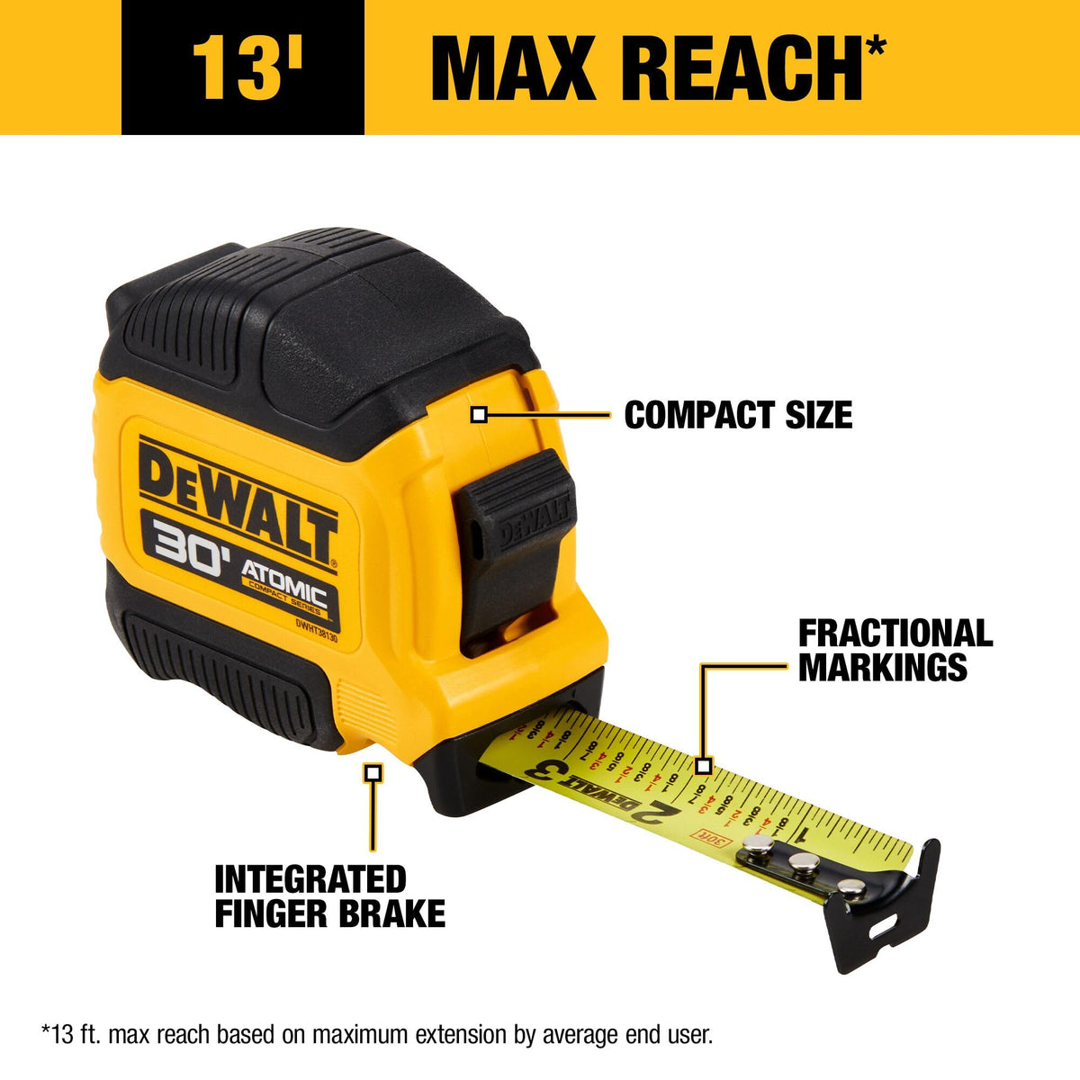 Dewalt Atomic Compact Series 30' Tape Measure
