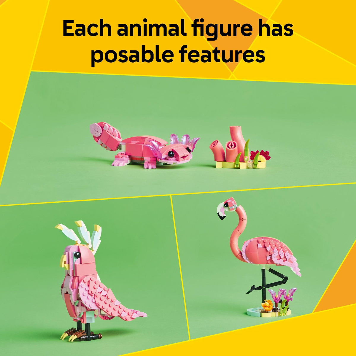 LEGO Creator 3 in 1 Wild Animals Pink Flamingo Building Set, 31170