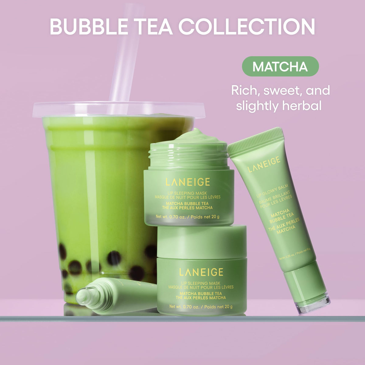 LANEIGE Lip Glowy Balm, Matcha Bubble Tea