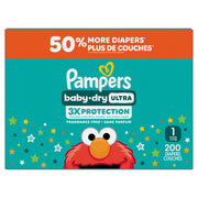 Pampers Baby Dry Ultra Diapers, Size 1, 200 Count