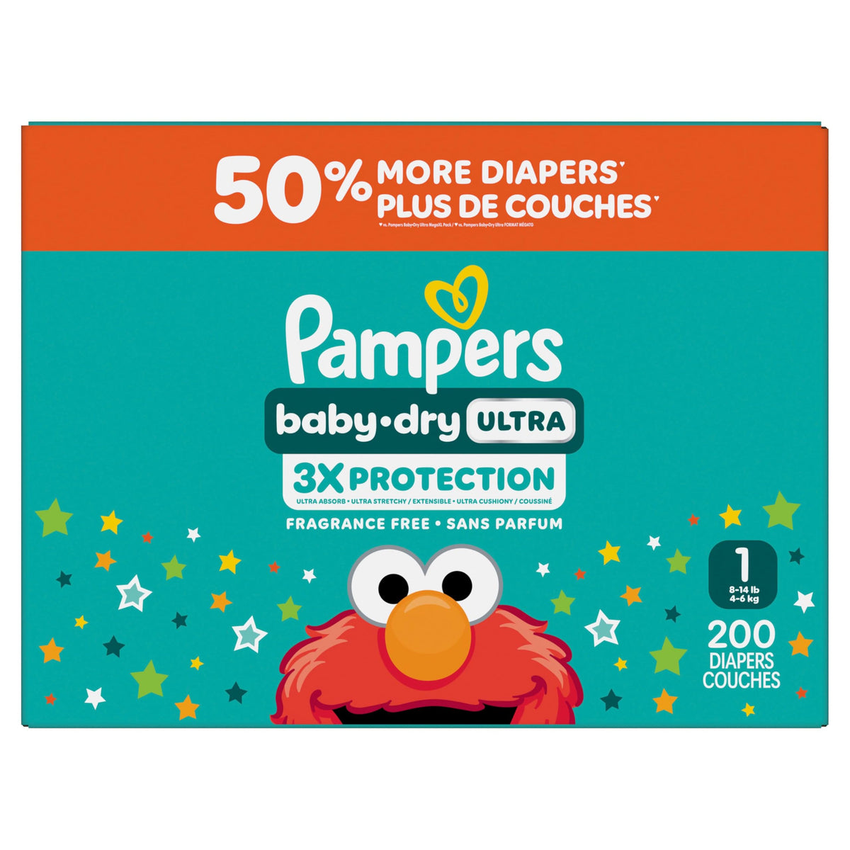 Pampers Baby Dry Ultra Diapers, Size 1, 200 Count