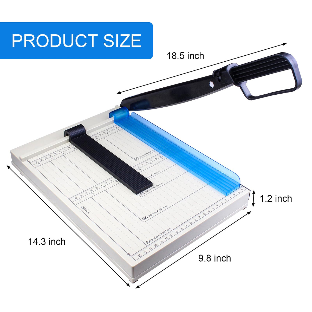 A4 Paper Cutter with Safety Guard, 12", 10 Sheet Capacity