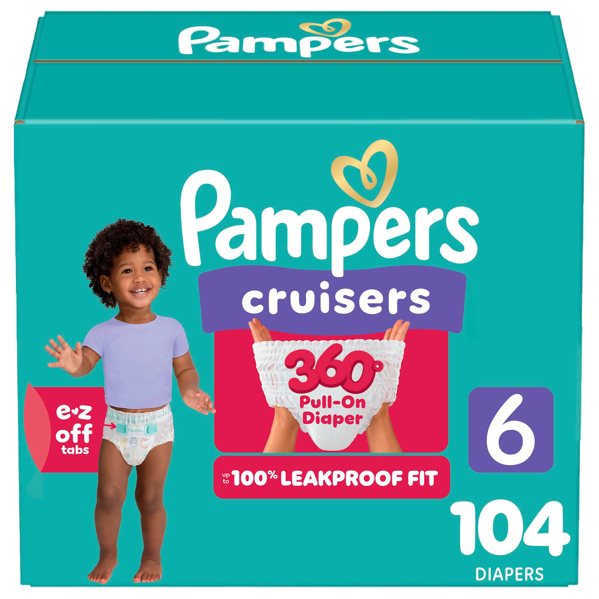 Pampers Cruisers 360 Pull-On Diapers, Size 6, 104 Count