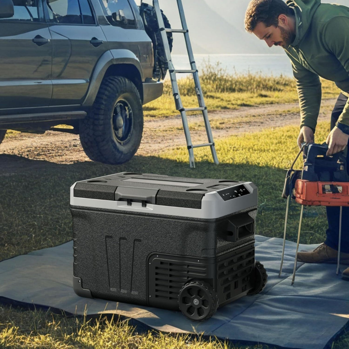 EUHOMY 12V Portable Refrigerator Electric Cooler, 53QT (50L)