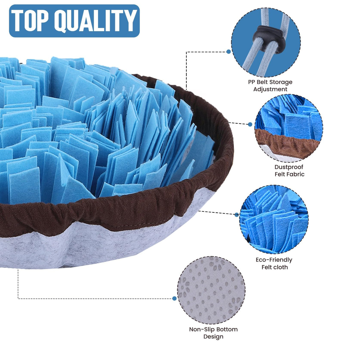 PET ARENA Adjustable Snuffle Mat for Dogs, Blue