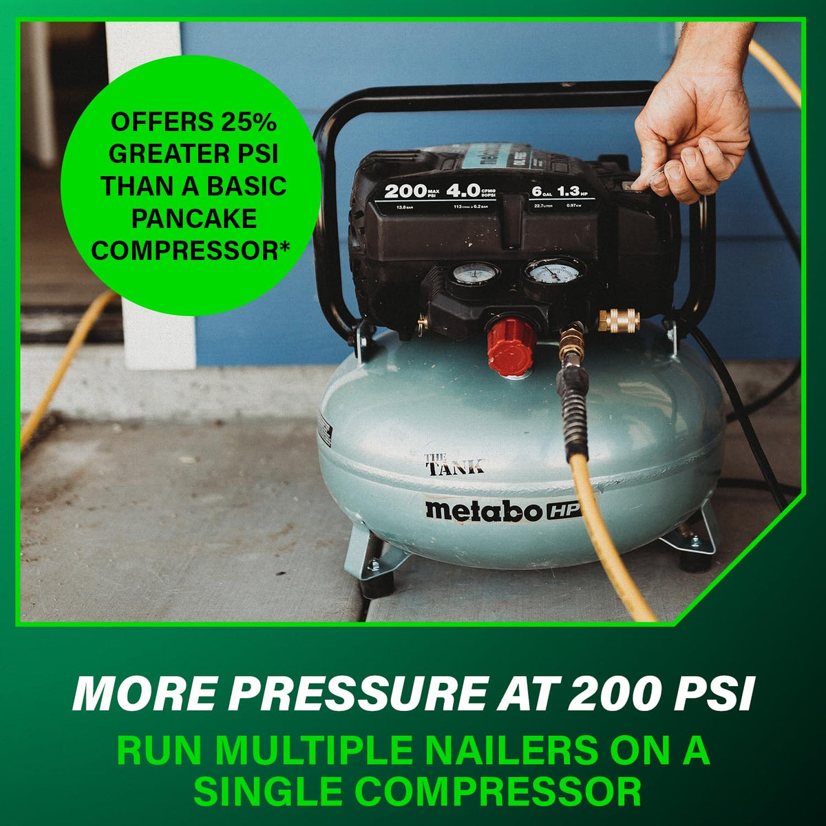 Metabo HPT Pancake Air Compressor, 200 PSI, 6 Gallon Tank, EC914S