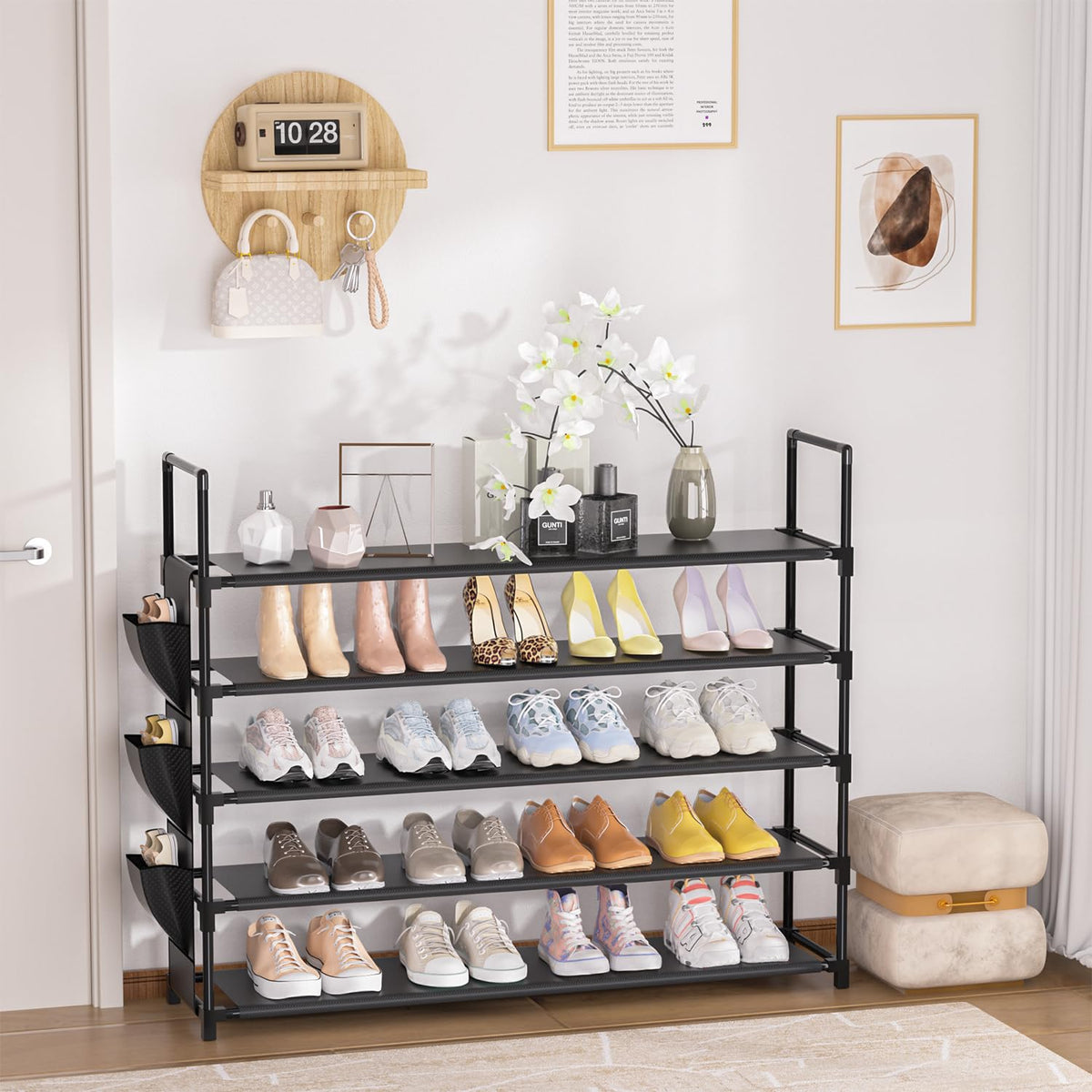 5 Tier Tall Shoe Rack, 20-25 Pairs
