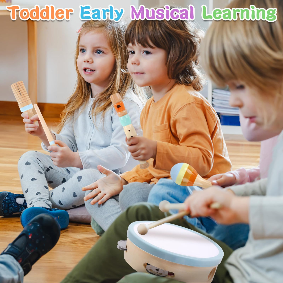 Wooden Musical Instruments Set for Toddlers