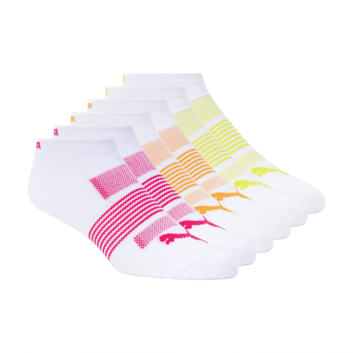 PUMA Women's Runner Socks, 6 Pack, White, 9-11