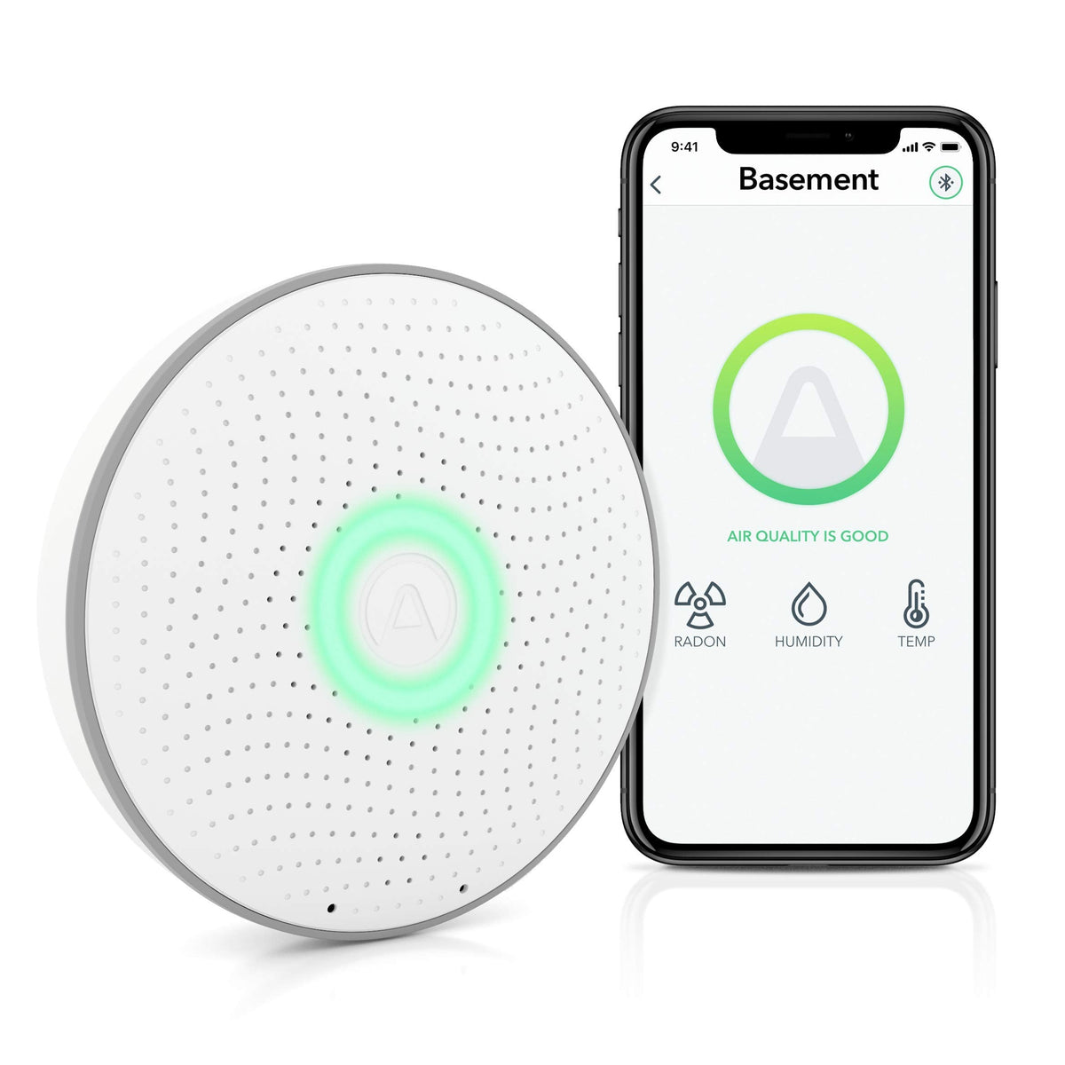 Airthings Wave Radon Smart Radon Detector with Humidity & Temp Sensor
