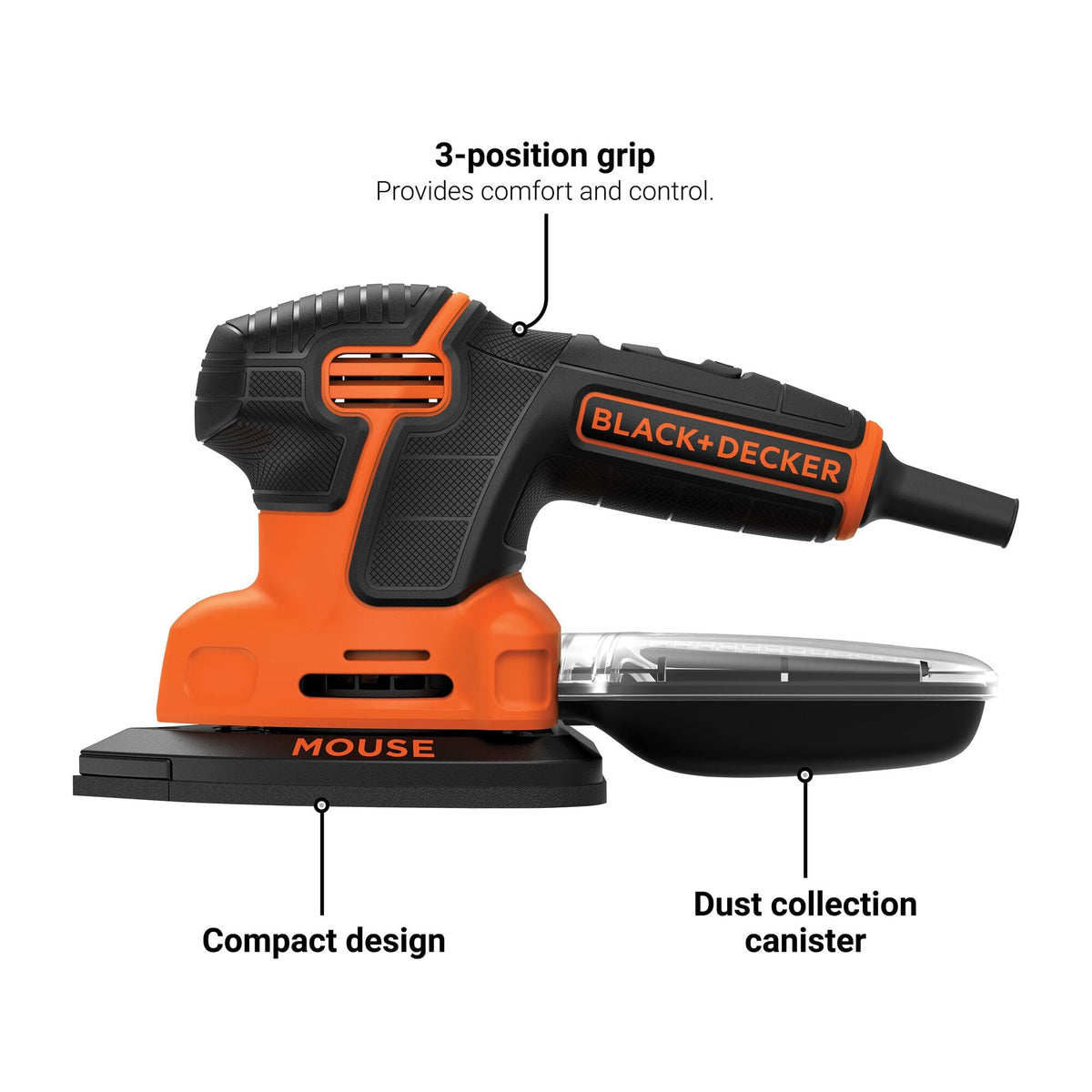 BLACK+DECKER MOUSE 1.2 Amp Electric Detail Sander, BDEMS600