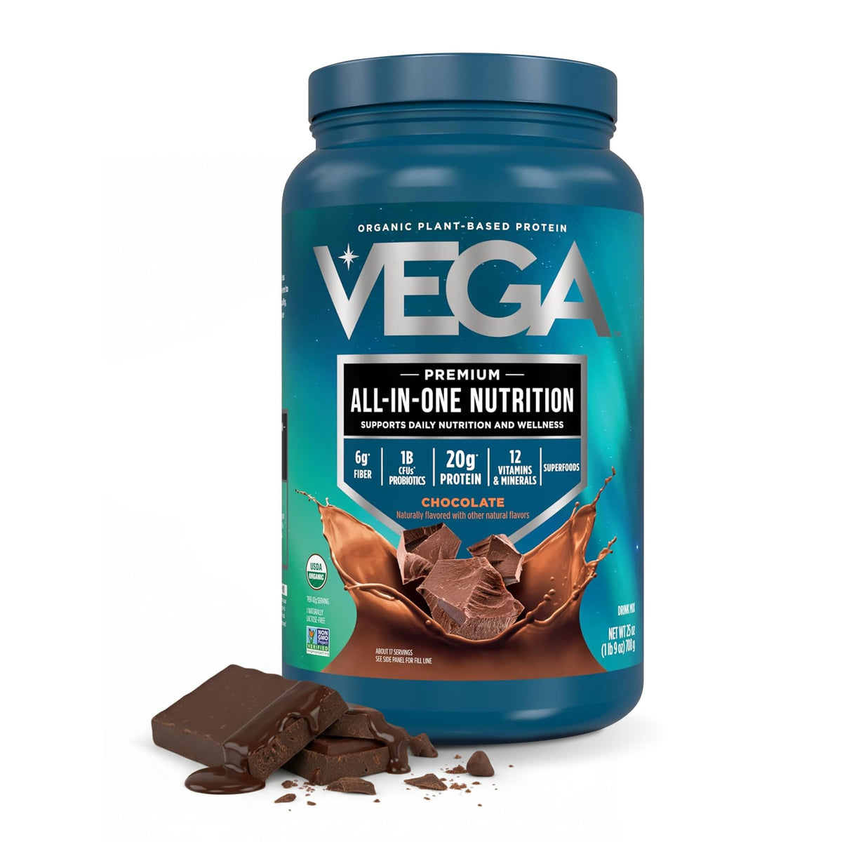 Vega Premium All-in-One Protein Powder, Chocolate, 876 g