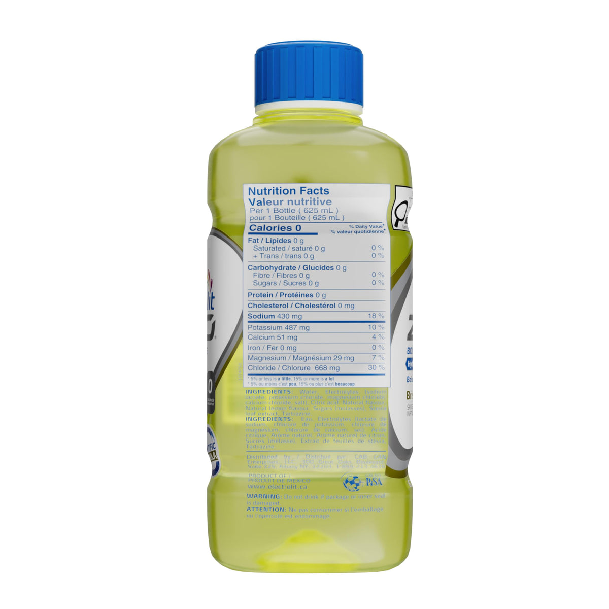 Electrolit Zero Hydration Drink, Lemon Breeze, 625ml, 12 Pack