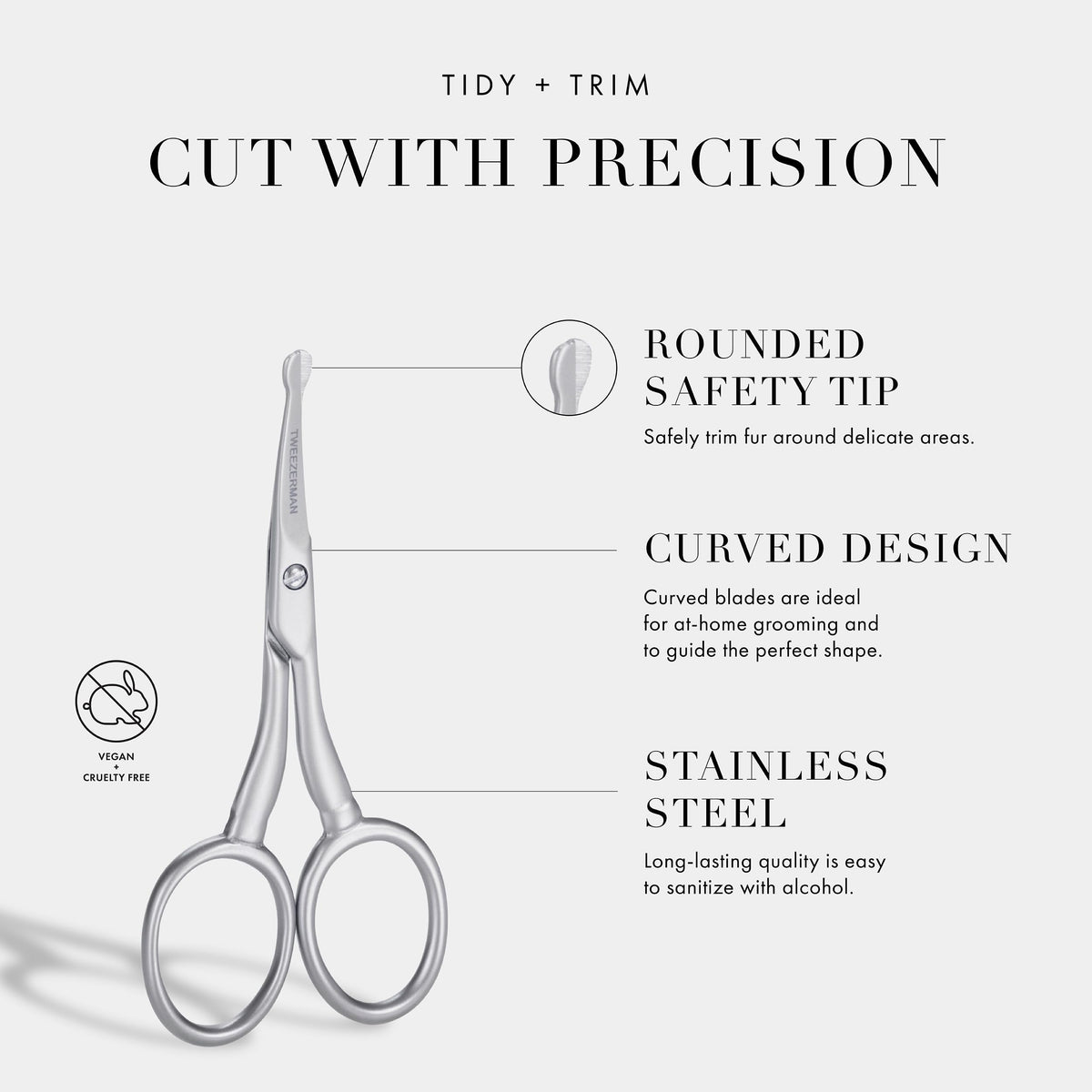 Tweezerman Dog and Cat Safety Tip Grooming Scissors, Stainless Steel