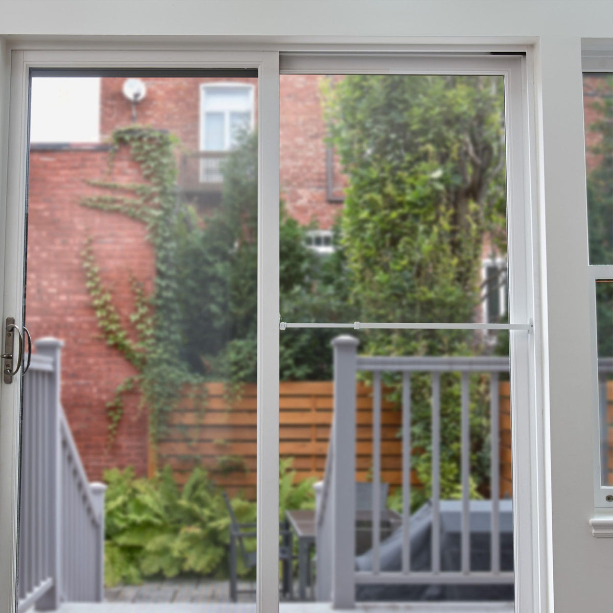 Ideal Security Sliding Patio Door Security Bar, White, 25.75-47.5"