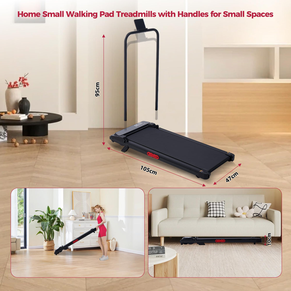 Potupus Walking Pad Treadmill with Incline, 3.0HP, Model 401