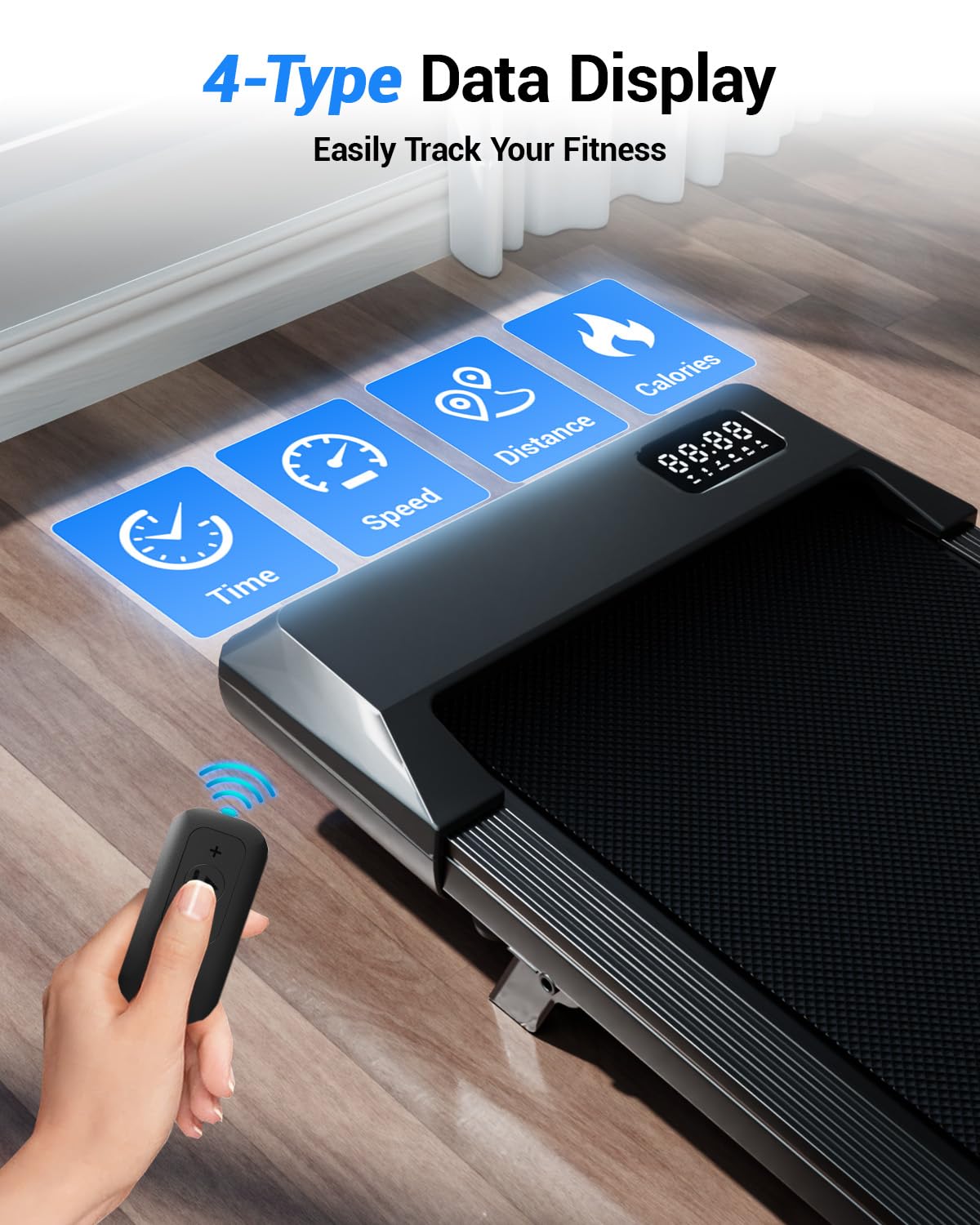 Superun Walking Pad Treadmill, 6% Manual Incline, 2.5HP