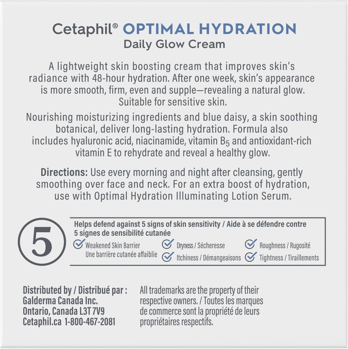 Cetaphil Optimal Hydration Daily Glow Face Cream, 48g