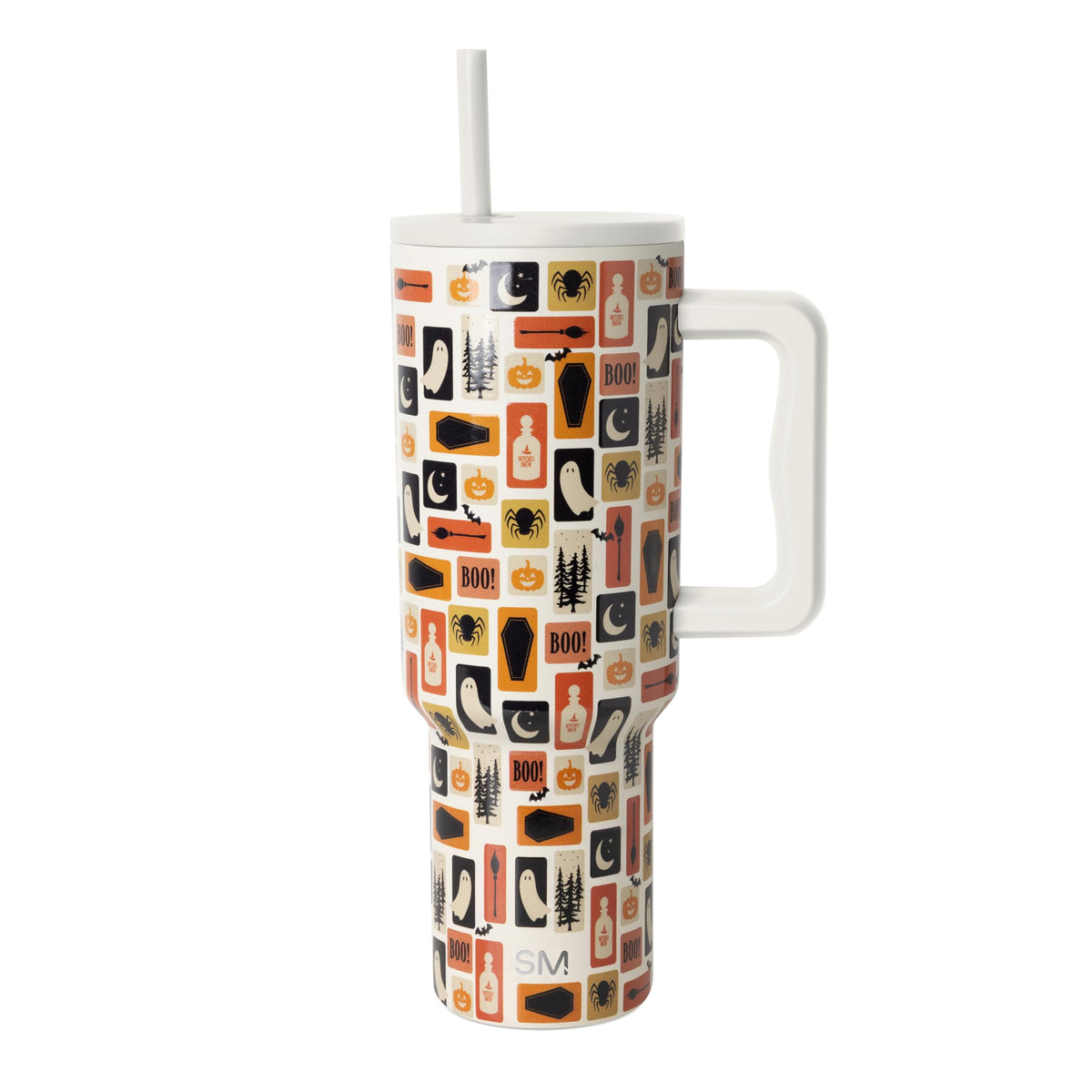Simple Modern Halloween Tumbler with Handle, 40 oz, Stamps